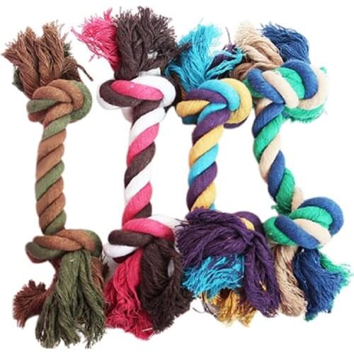 New Pet Supplies Puppy Dog Cotton Linen Braided Bone Rope Clean Molar Chew Knot Play Toy Large Small Dog Toys Pet Product