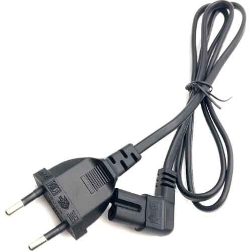 New Right angled EU Euro AC power cord cable lead 1M/2M/3M/5M EU 2-prong to figure 8 C7 for TV,Printers,Cameras,PS4,PS3 etc