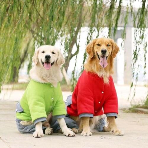 Large Dog Outfit Winter Big Dog Clothes Jumpsuit Husky Labrador Golden Retriever Alaskan Malamute Shepherd Dog Clothing Hoodie