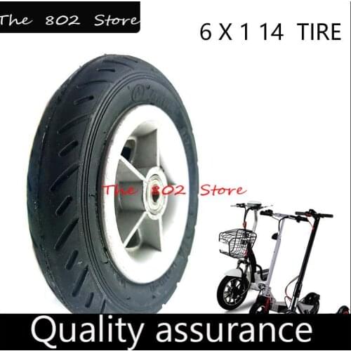 6x1 1/4Pneumatic tyre 150MM 6inch Wheel with Aluminium Hub Inner Tube for Electric Scooter Electric scooter Bike A-Folding Bike