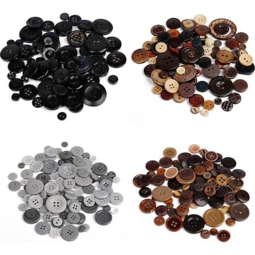 100pcs Mixed Size Resin Buttons Vintage Sewing Accessories For Crafts Clothing Decoration DIY Scrapbooking Handmaking Buttons