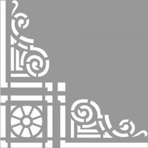 Artikel Corner Floral 2 Stencil Design 30x30 cm wall graphics gráficos de parede настенная графика