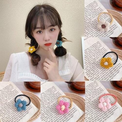 Ruoshui Woman Girls Sweet Floral Hair Ties Flower Scrunchies Hair Accessories Headwear Elastic Hairband Ponytail Holders