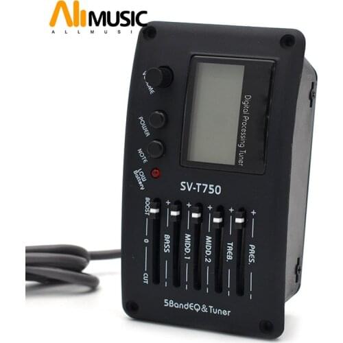 SV-T750 5 Band EQ Equalizer with Tuner Guitar pickup Acoustic Guitar Bass EQ Preamp with Digital Procedding Tuner