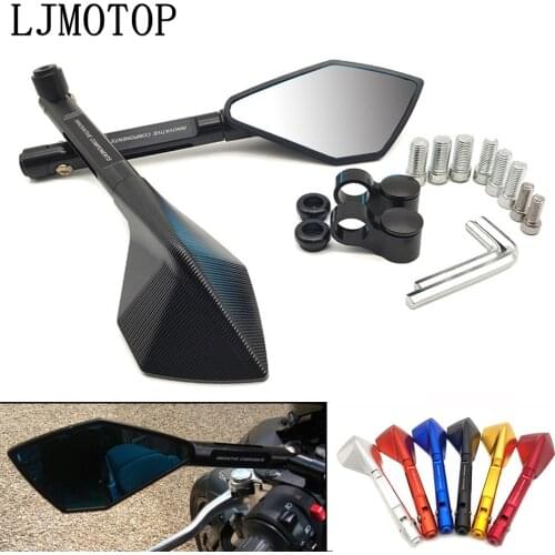 Universal Motorcycle Rearview Mirror Moto side Mirrors CNC black For Yamaha VMAX 1200 NMAX 125 Tenere 700 YZF R120