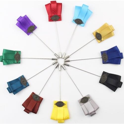 Fashion Crown Boutonniere Tie Stick Lapel Necktie Pin Brooch Badge Cloth Breastpin Women Wedding party Suit Accessories