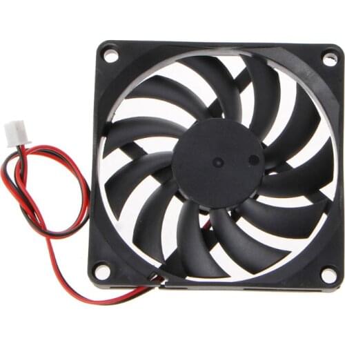 24V 2-Pin 80x80x10mm PC Computer CPU System Heatsink Brushless Cooling Fan 8010