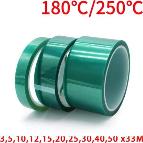 30mm x 33m Green PET Film Tape High Temperature Heat Resistant PCB Solder SMT Plating Shield Spray Paint Insulation Protection