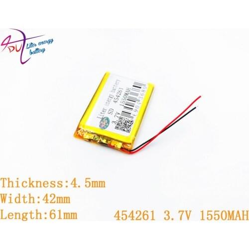 454261 3.7V 1550MAH Lithium Polymer Li-Po li ion tablet battery cells For Mp3 MP4 MP5 GPS DVD DVR mobile bluetooth