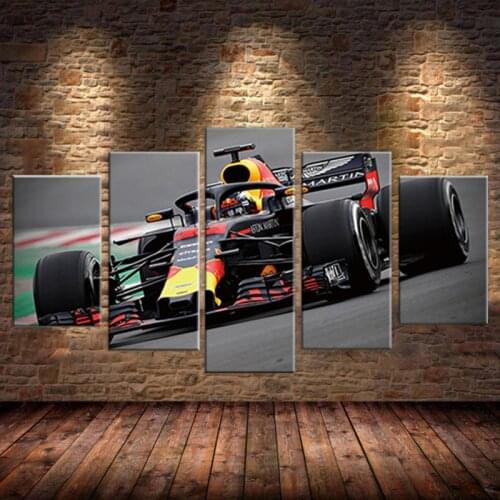 5 pieces Picture Mclaren F1 Race Car Wall Art Vehicle Posters Prints Raceway Racing Sport Canvas Painting Living Room Bedroom