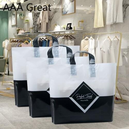 50Pcs/Lot Plastic Gift Bags Jewelry Packaging Pouches Plastic Shopping Bag Gift Packaging Pouches Clothing Shoes Handle Cosmetic