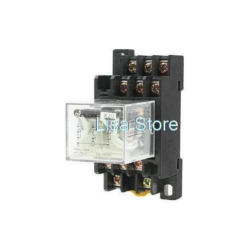 AC220V Coil 3PDT 11P General Purpose Power Relay LY3J 5A 250VAC/28VDC w Base