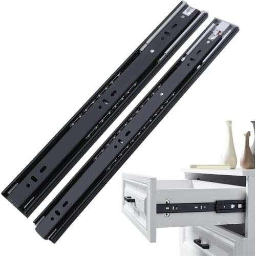 12 14 16 18 22 Inch Mute Buffer Damping Slide Rail for Drawer, Cabinet, Wardrobe Steel Ball Slide Rail