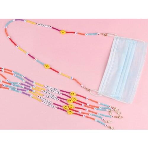 2020 Boho Chain For Mask Women Chains Mask Necklace Jewelry Letter Choker Colorful Fashion Collares Necklaces Mask Chains