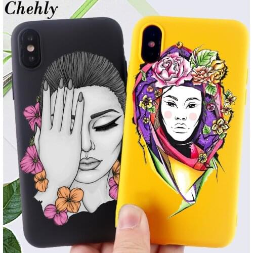 Cell Phone Case for IPhone 6s 7 8 11 Plus Pro X XS MAX XR SE Cool Girl Cases Soft Silicone Fitted Anti-fall TPU Accessorie Cover
