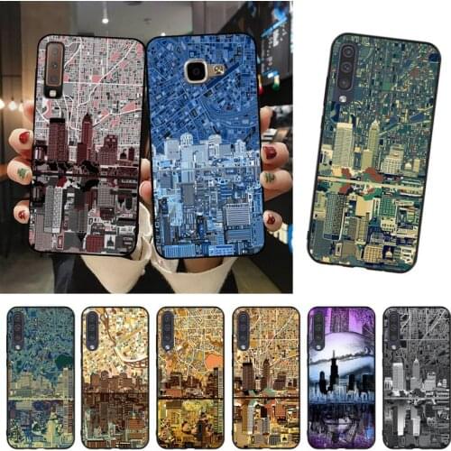 Abstract City Landscape Phone Case For Samsung A51 A71 A40 A50 A70 A10 A20 A30 A6 A7 A8 A9