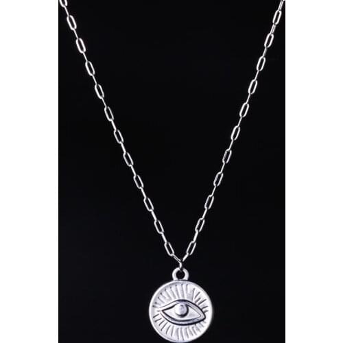 Fashion Simplicity Retro Pendant Necklace for Women Girl Trendy Stainless Steel Jewelry New Metal Choker Holiday Gift