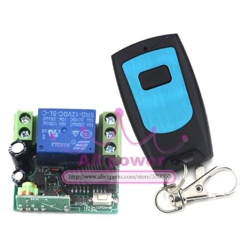 DC 12V 1CH RF Gate Garage Door Remote Control Switch z-wave 1 Button Transmitter and Receiver Mini Size
