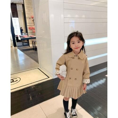 Childrens Mid-length Windbreaker Jacket 2020 Autumn New Korean Girl Jacket