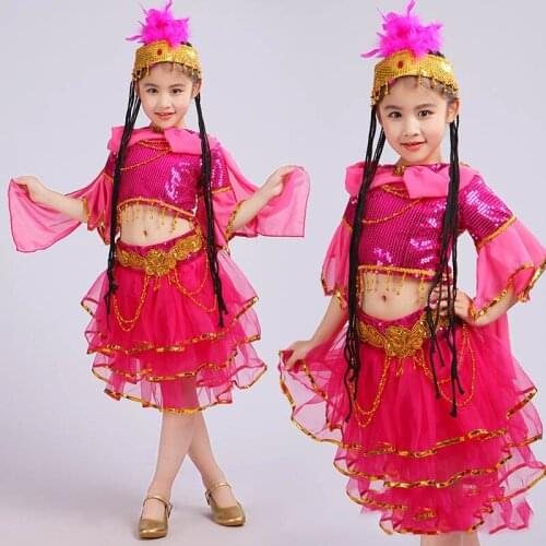 Kids Childrens performances dance costumes dress adult Girls Dress 100-160cm (S-3XL)