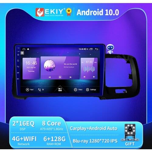 EKIY 6+128G 8 CORE Autoradio Android 10 For Volvo S60 V60 2011-2020 Car Radio Multimedia Blu-ray IPS QLED Navifation GPS no 2din