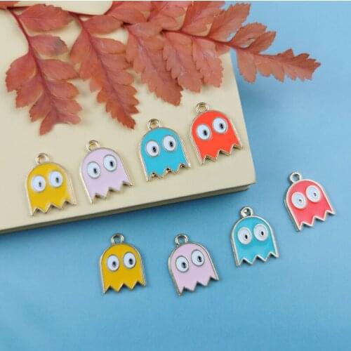 JeQue 10pcs/lot Enamel Cartoon Halloween Ghost Charms DIY Jewelry Making Fashion Earring Necklace Bracelet Pendants Accessories