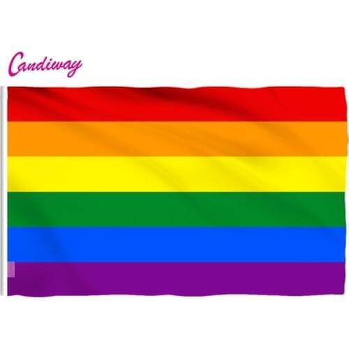 Hot Sale New 90cm x 150cm Rainbow Flag 3x5 FT Polyester standard Flag Gay Pride Peace Flags Outdoor Indoor