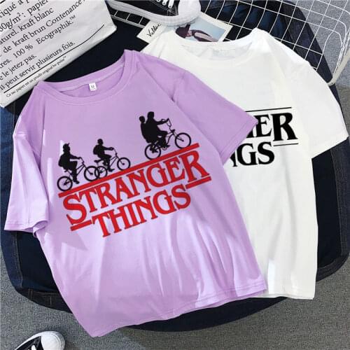 Stranger Things Graphic Print T-shirt Women Harajuku Aesthetic Purple Tops Tshirt Tee 2021 New Summer Fashion Y2k Female T Shirt
