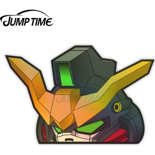 JumpTime 13 x 6.5cm Holographic Mecha Deathcythe Car Peeker Funny Car Stickers and Decals DIY Bumper Motorcycle JDM ATV Cartoon