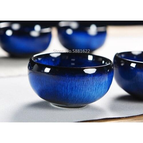 Chinese Ceramic Tea Cups Vintage TeaCup Kiln Change Master Cup Celadon Kung Fu Tea Set S