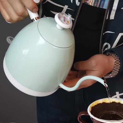 Coffee Kettle 1500ml Coffee Tea Pot Non-Stick Food Grade Stainless Gooseneck Drip Kettle Swan Neck Thin Mouth Insulated Handle