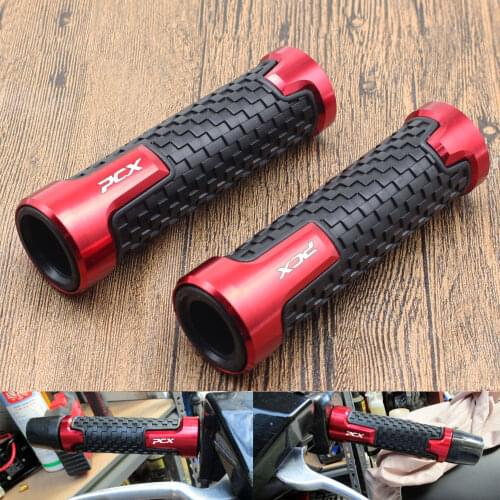 Motorcycle Universal CNC Aluminum 22mm Handlebar Hand Grips Rubber Gel Handle Grip For Honda PCX 150 125 Customized Accessories