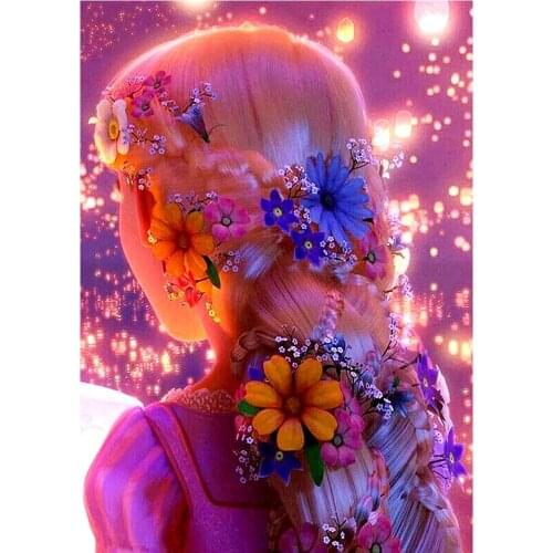 DIY 5D Diamond Painting Kits Full Drill Disney Flowers Blonde Girl Rhinestone Embroidery Cross Stitch Arts Home Decoration Gift