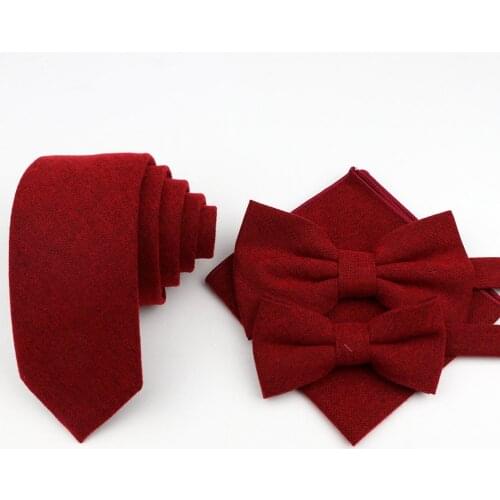 Mens Solid Color Cotton Tie Set Designer Pocket Square Handkerchief Butterfly Party Bow Tie Ties Set Accessory Gift 4 Lots