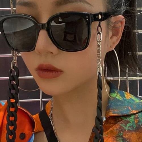 2020 New Trendy Chen Jennie Same Sunglasses Kuku Sun Glasses Female Big Face Thin Temperament Y2K Eyewear Gafas De Sol Hombre
