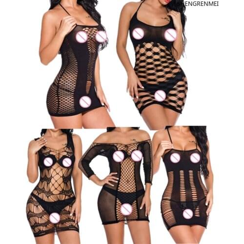 NEW Nighties Sexi Underwear Open Crotch Nightgown Woman Babydoll Dress Sleepwear Erotic Lingerie Plus Size Women Sexy Costumes