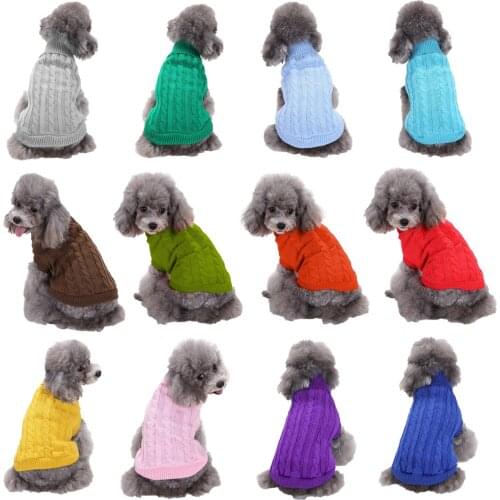 Pet Dog Clothes, Small and Medium-Sized Dogs Solid Color Sweater,2020 Autumn and Winter Warm Two-Legged Pet Coat Dog Costume