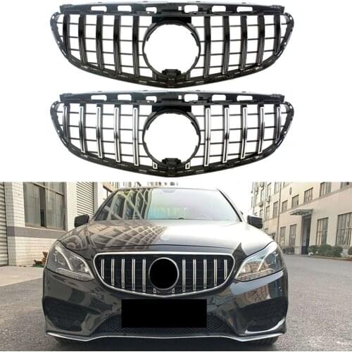 Front Bumper Racing Grill Billet Grille Cover For Mercedes-Benz W212 E-Class 2014-2016