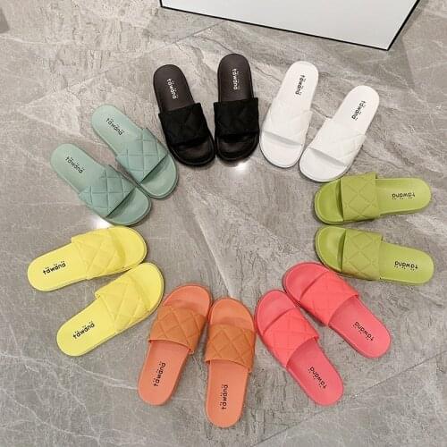 Woman Slippers Solid Color Casual Simple Flip Flops Beach Breathable Fashion Slippers Female Outdoor Non-slip Shoes Summer