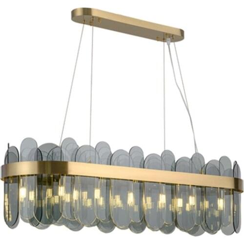New modern chandelier lighting for dining room oval glass light fixtures luxury kitchen island hang lamps with led