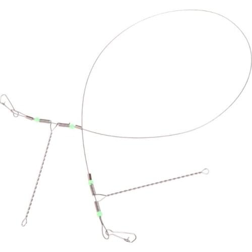 Sea Fishing Swivel String Hook Anti-Winding Steel Rigs Wire Leader Hooks Line L9BD