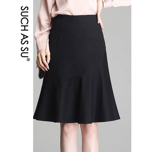 SUCH AS SU New Knitted Skirt Womens 2021 Spring Summer High Waist Mermaid Skirt S-3XL Occupation Work Office Sexy Lady Skirt