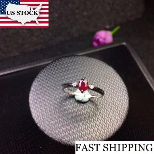 US STOCK Uloveido Ruby Ring for Wedding, 925 Sterling Silver, 4*5mm Certified Oval Gemstone Engagement Jewelry for Women FJ208
