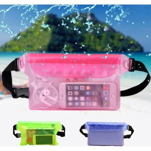 Waterproof Swimming Bag Ski Drift Diving Shoulder Waist Pack Bag Underwater Mobile Phone Bags Case Cover For Beach Boat Sports