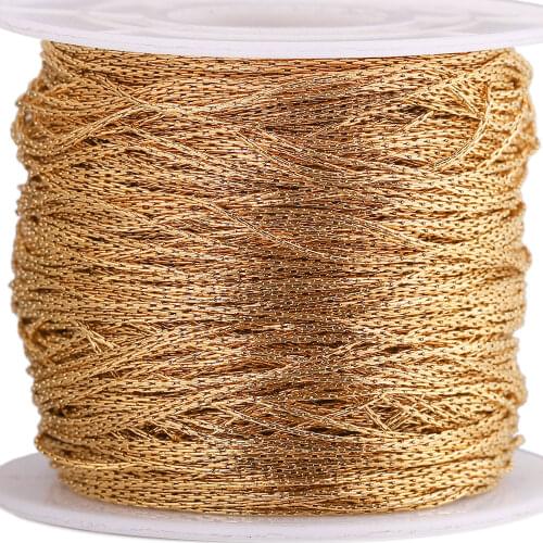 2m 0.5mm Stainless Steel Tiny Cable Gold Chain Rope Chains Necklace for Diy Jewelry Making Supplies Bulk Items Wholesale Lots