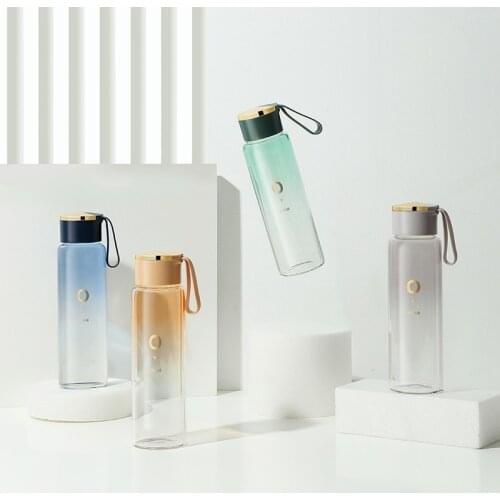 2021 Kawaii Cup Gradient Colors Glass Water Bottle 400ml Tea Bottle Juice Office Coffee Bottle Portable Camping Drinkware Gifts