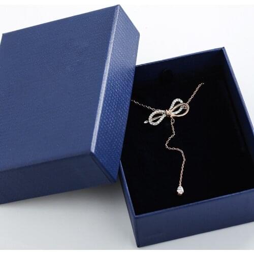 2021 explosion model titanium steel bow necklace crystal from Swarovskis temperament new money decorated with beautiful jewelry