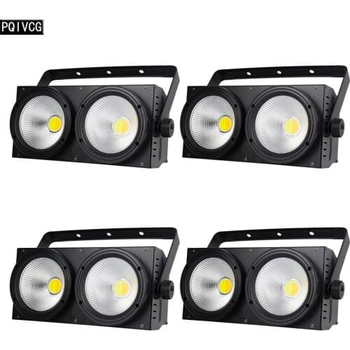 4 PCS 2x100w 2 Eyes COB Light DMX Stage Lighting 200W Cold / Warm White 2-in-1 COB Lighting