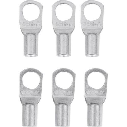 6 Copper Tube 25Mm X 10Mm Lug Battery Starter Cable Welding Crimp Terminal Ring CNIM Hot