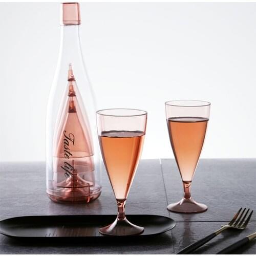 6pcs Pvc Champagne Goblet Cup Flutes Goblet Bubble Wine Tulip Cocktail Wedding Party Cup Toast Family Friends Gathering